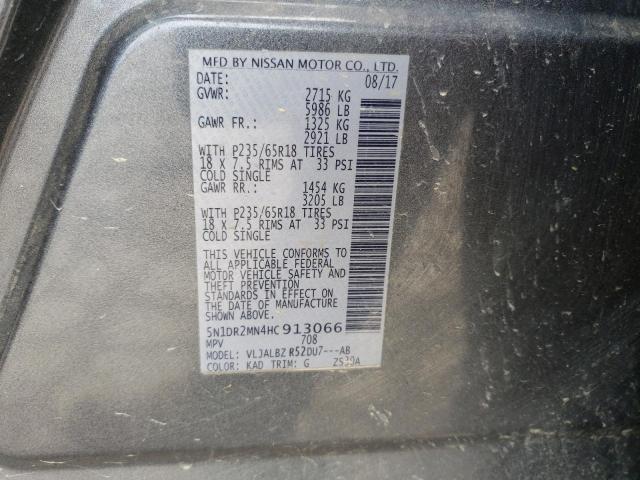 Photo 10 from auction – 2017 NISSAN PATHFINDER with VIN 5N1DR2MN4HC913066