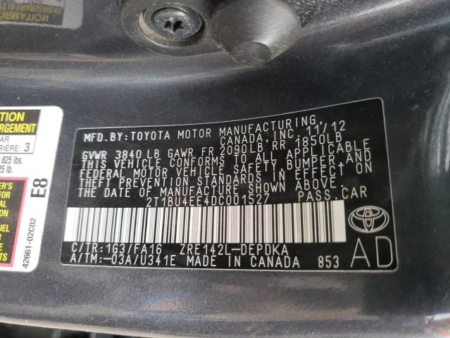 Photo 10 from auction – 2013 TOYOTA COROLLA BA with VIN 2T1BU4EE4DC001527