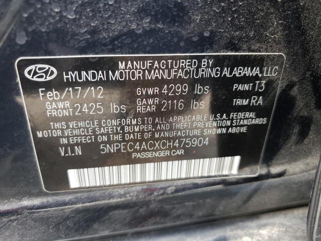 Photo 10 from auction – 2012 HYUNDAI SONATA SE with VIN 5NPEC4ACXCH475904