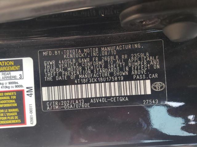 Photo 10 from auction – 2011 TOYOTA CAMRY BASE with VIN 4T1BF3EK1BU175819