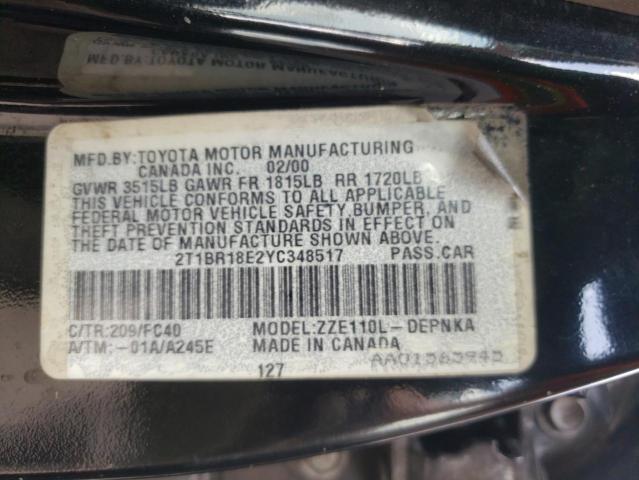 Photo 10 from auction – 2000 TOYOTA COROLLA with VIN 2T1BR18E2YC348517