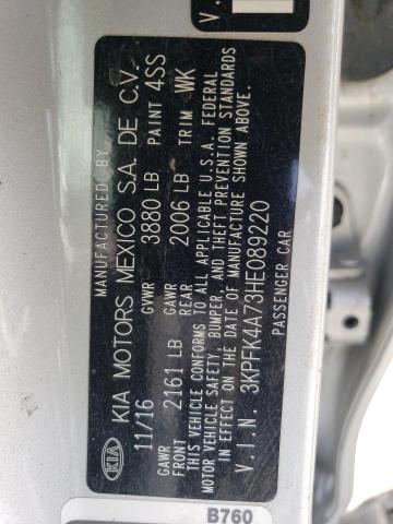 Photo 10 from auction – 2017 KIA FORTE LX with VIN 3KPFK4A73HE089220