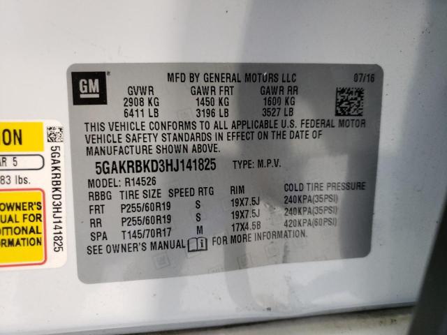 Photo 10 from auction – 2017 BUICK ENCLAVE with VIN 5GAKRBKD3HJ141825