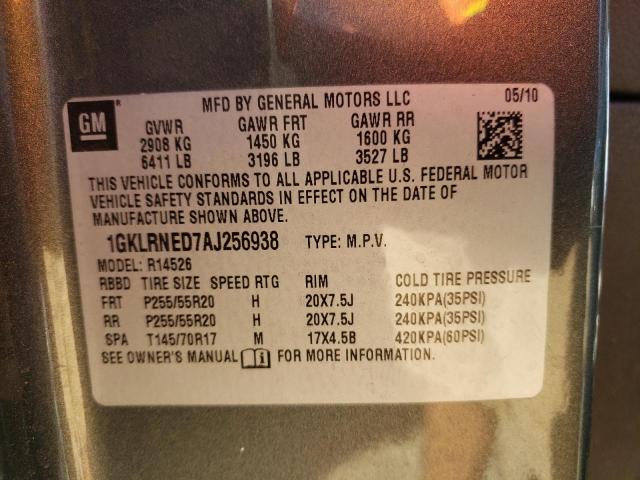 Photo 10 from auction – 2010 GMC ACADIA SLT with VIN 1GKLRNED7AJ256938