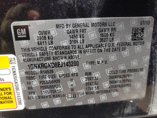Photo 10 from auction – 2014 CHEVROLET TRAVERSE L with VIN 1GNKRGKD8EJ143200
