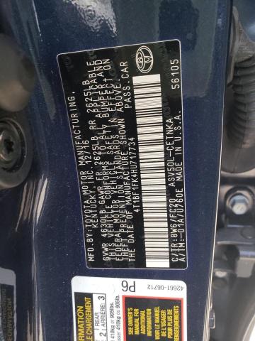 Photo 10 from auction – 2017 TOYOTA CAMRY LE with VIN 4T1BF1FK4HU717734