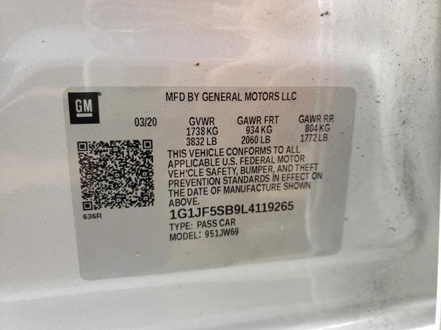 Photo 10 from auction – 2020 CHEVROLET SONIC PREM with VIN 1G1JF5SB9L4119265