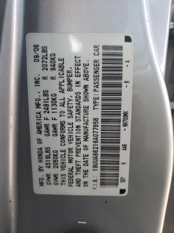 Photo 10 from auction – 2006 ACURA 3.2TL with VIN 19UUA66216A077958