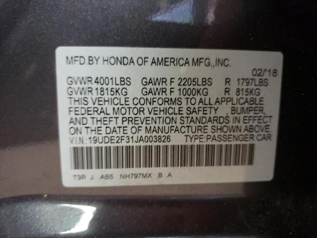 Photo 10 from auction – 2018 ACURA ILX BASE W with VIN 19UDE2F31JA003826