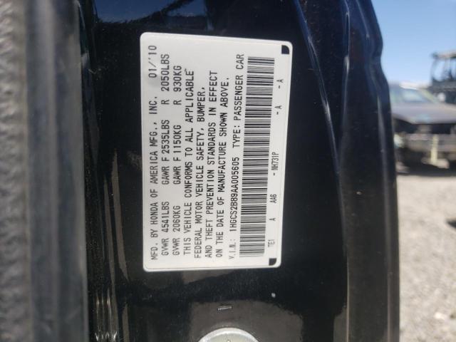 Photo 10 from auction – 2010 HONDA ACCORD EXL with VIN 1HGCS2B89AA005605