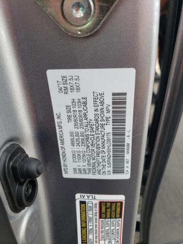 Photo 10 from auction – 2017 HONDA CR-V EX with VIN 5J6RW2H50HL039175