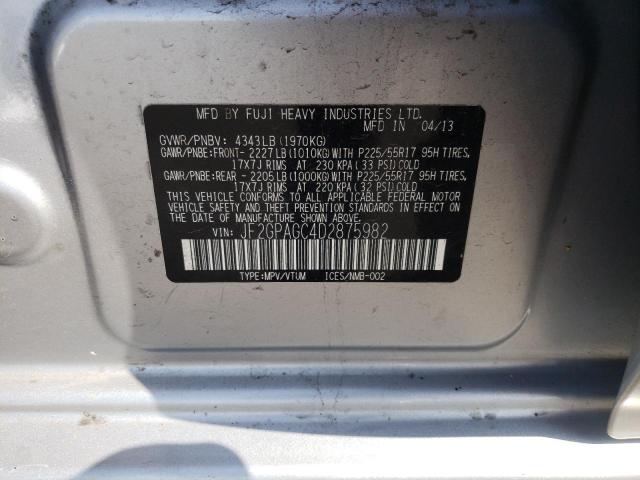 Photo 10 from auction – 2013 SUBARU XV CROSSTR with VIN JF2GPAGC4D2875982