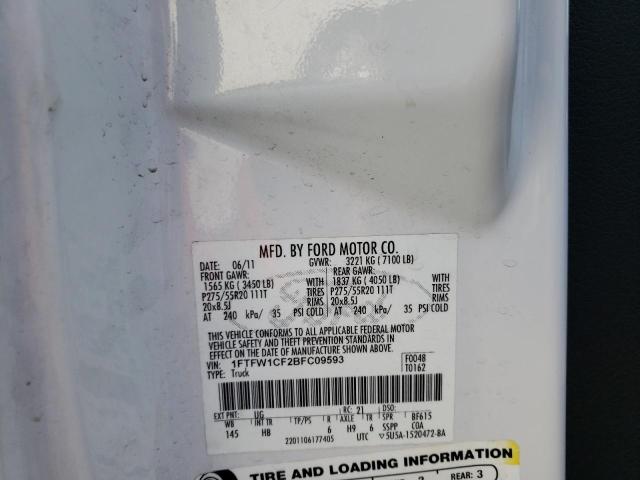 Photo 10 from auction – 2011 FORD F150 SUPER with VIN 1FTFW1CF2BFC09593