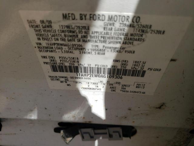 Photo 10 from auction – 2010 FORD TAURUS SEL with VIN 1FAHP2EW0AG109306