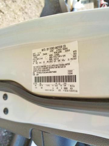 Photo 10 from auction – 2010 FORD EXPLORER X with VIN 1FMEU7DE4AUB07468