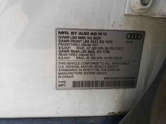 Photo 10 from auction – 2018 AUDI Q7 PRESTIG with VIN WA1VAAF73JD053468