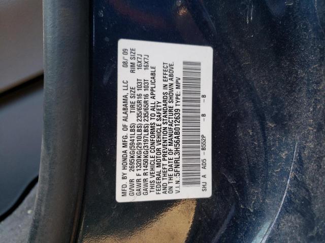 Photo 10 from auction – 2010 HONDA ODYSSEY EX with VIN 5FNRL3H56AB012639