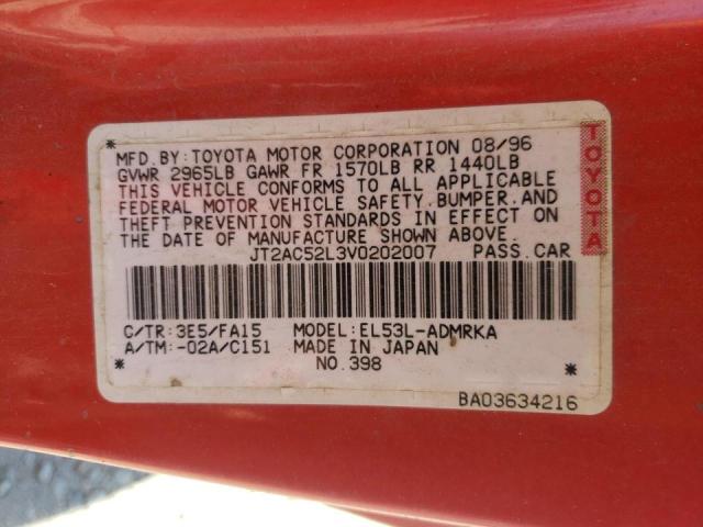 Photo 10 from auction – 1997 TOYOTA TERCEL CE with VIN JT2AC52L3V0202007