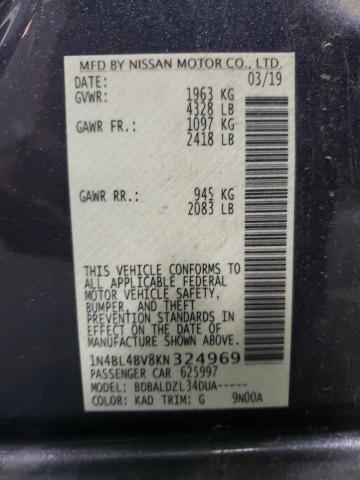 Photo 10 from auction – 2019 NISSAN ALTIMA S with VIN 1N4BL4BV8KN324969