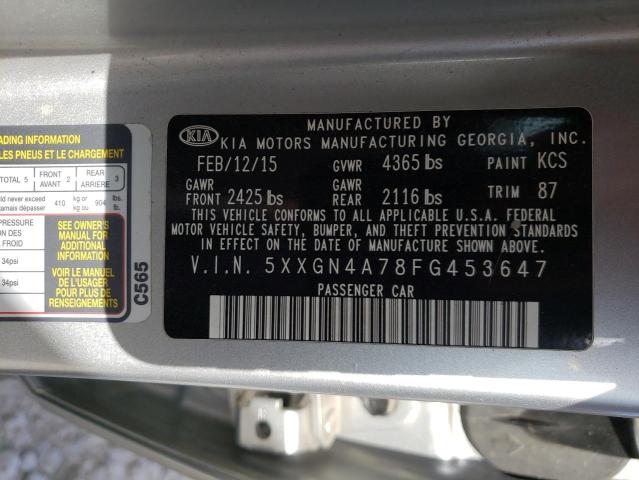 Photo 10 from auction – 2015 KIA OPTIMA EX with VIN 5XXGN4A78FG453647