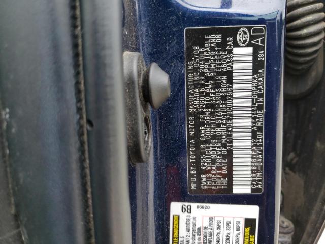 Photo 10 from auction – 2009 TOYOTA COROLLA MA with VIN 2T1LE40E79C007967