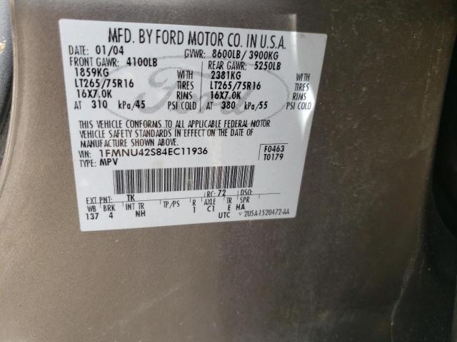 Photo 10 from auction – 2004 FORD EXCURSION with VIN 1FMNU42S84EC11936