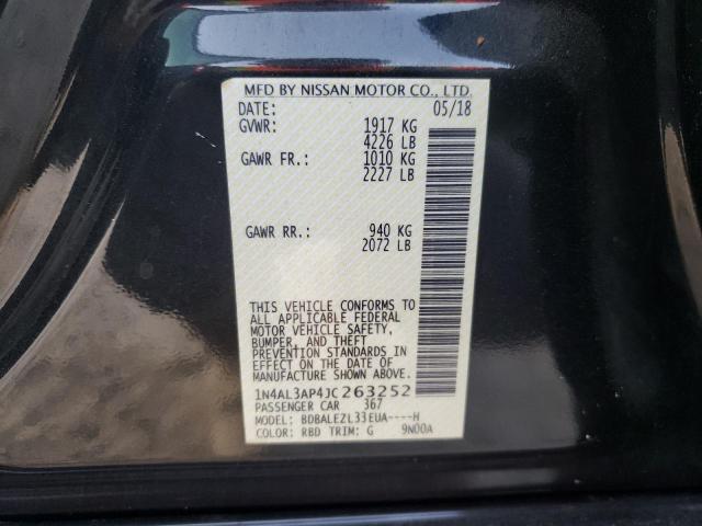 Photo 10 from auction – 2018 NISSAN ALTIMA 2.5 with VIN 1N4AL3AP4JC263252