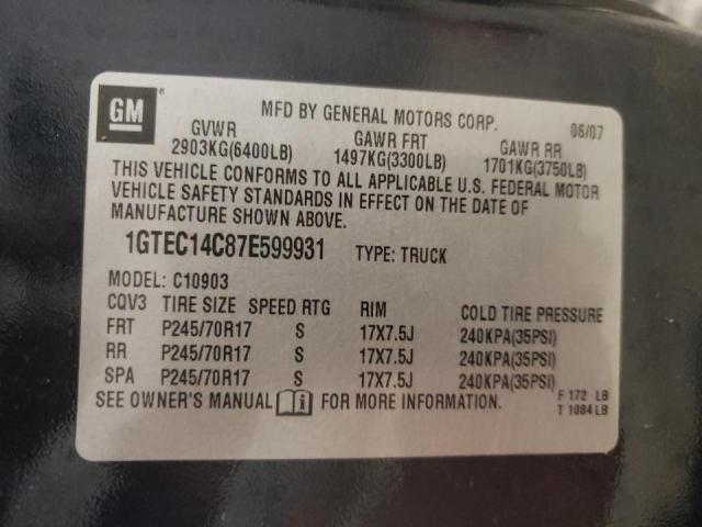 Photo 10 from auction – 2007 GMC NEW SIERRA with VIN 1GTEC14C87E599931
