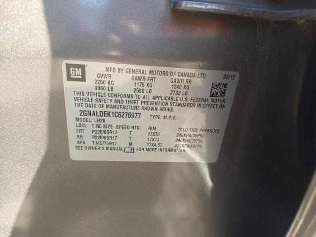 Photo 10 from auction – 2012 CHEVROLET EQUINOX LT with VIN 2GNALDEK1C6276977