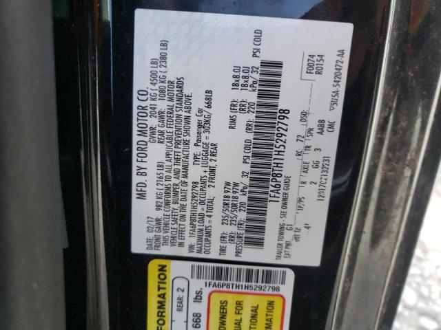 Photo 10 from auction – 2017 FORD MUSTANG with VIN 1FA6P8TH1H5292798