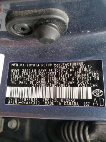 Photo 10 from auction – 2016 TOYOTA COROLLA L with VIN 2T1BURHEXGC509675