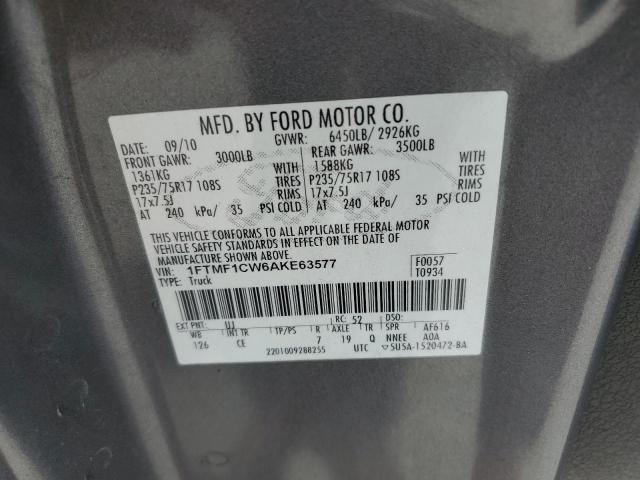 Photo 10 from auction – 2010 FORD F150 with VIN 1FTMF1CW6AKE63577