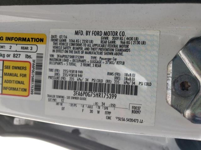 Photo 10 from auction – 2017 FORD FUSION S with VIN 3FA6P0G75HR175399