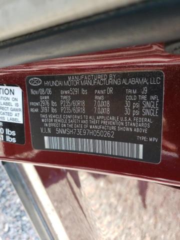 Photo 10 from auction – 2007 HYUNDAI SANTA FE S with VIN 5NMSH73E97H050262