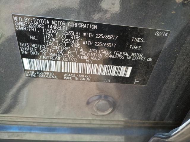 Photo 10 from auction – 2014 TOYOTA RAV4 LE with VIN JTMZFREV4EJ004603