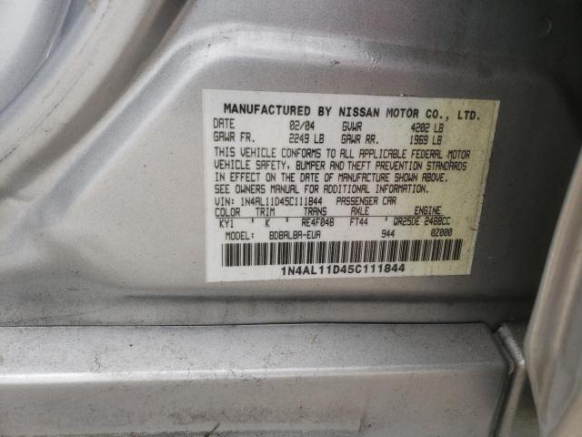 Photo 10 from auction – 2005 NISSAN ALTIMA S with VIN 1N4AL11D45C111844