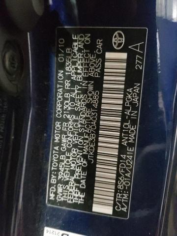 Photo 10 from auction – 2010 SCION TC with VIN JTKDE3B70A0314885