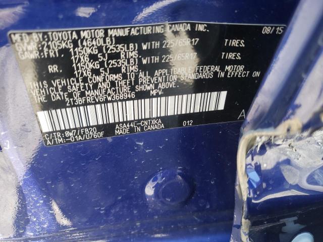 Photo 10 from auction – 2015 TOYOTA RAV4 LE with VIN 2T3BFREV6FW368946
