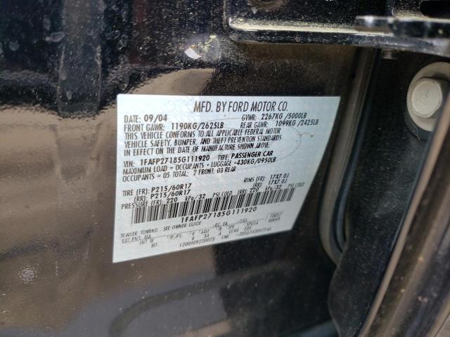 Photo 10 from auction – 2005 FORD FIVE HUNDR with VIN 1FAFP27185G111920