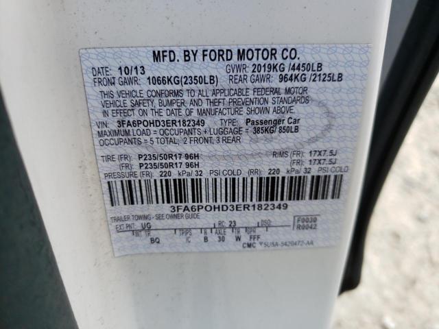 Photo 10 from auction – 2014 FORD FUSION SE with VIN 3FA6P0HD3ER182349