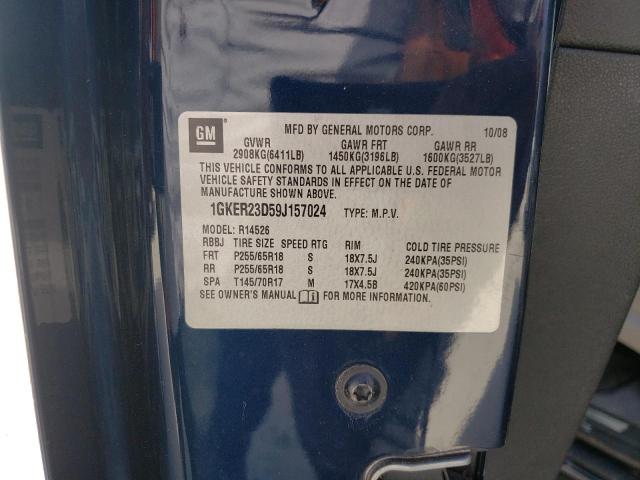 Photo 10 from auction – 2009 GMC ACADIA SLT with VIN 1GKER23D59J157024