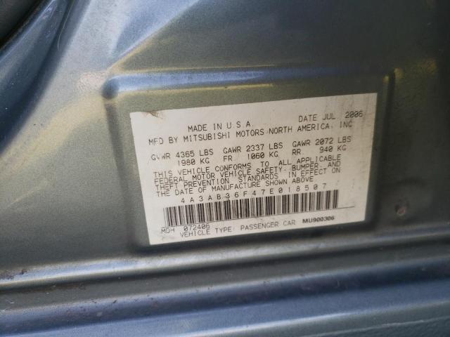 Photo 10 from auction – 2007 MITSUBISHI GALANT ES with VIN 4A3AB36F47E018507