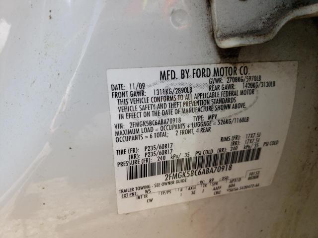 Photo 10 from auction – 2010 FORD FLEX SE with VIN 2FMGK5BC6ABA70918