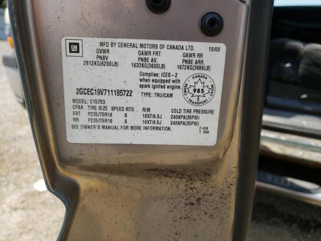 Photo 10 from auction – 2001 CHEVROLET SILVERADO with VIN 2GCEC19V711185722