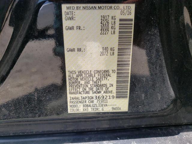 Photo 10 from auction – 2016 NISSAN ALTIMA 2.5 with VIN 1N4AL3AP3GN369219