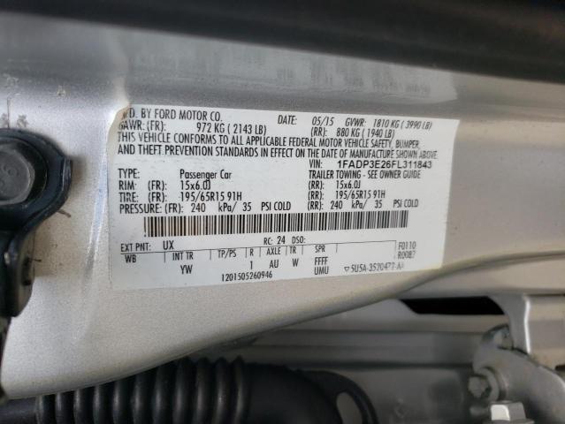 Photo 10 from auction – 2015 FORD FOCUS S with VIN 1FADP3E26FL311843