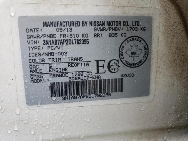 Photo 10 from auction – 2013 NISSAN SENTRA with VIN 3N1AB7AP2DL782395