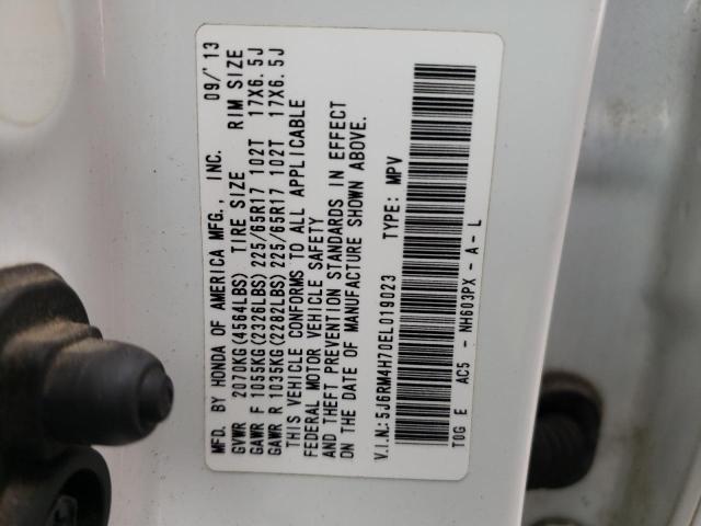 Photo 10 from auction – 2014 HONDA CR-V EXL with VIN 5J6RM4H70EL019023