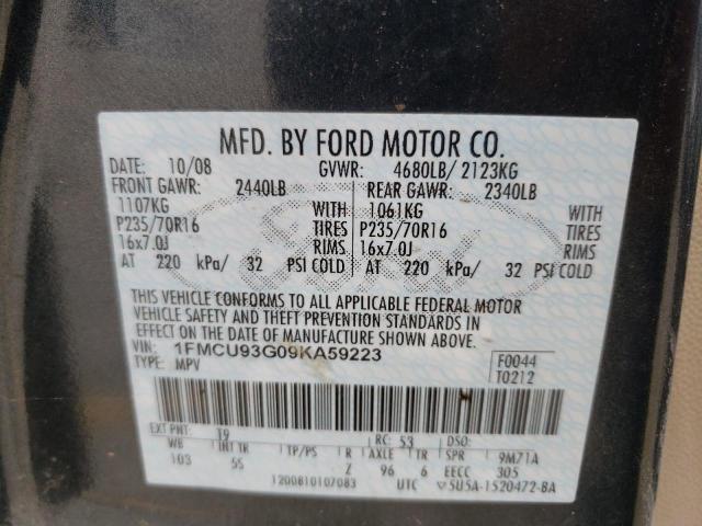 Photo 10 from auction – 2009 FORD ESCAPE XLT with VIN 1FMCU93G09KA59223