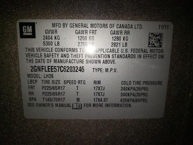 Photo 10 from auction – 2012 CHEVROLET EQUINOX LT with VIN 2GNFLEE57C6203246